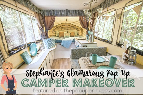 Stephanie S Pop Up Camper Makeover, Chandelier In A Caravan